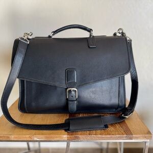 Vintage Classic Black Leather Men's Bag